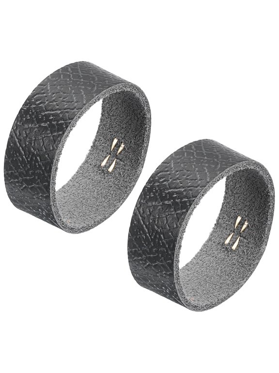 2 Pack Leather Belt Loop Keeper for 1.57 Inch Wide Belt, Dark Gray, 4.53x0.59inch
