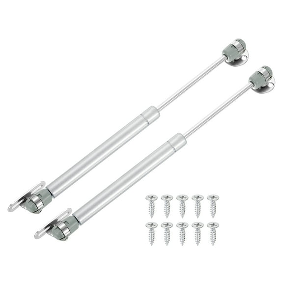 Uxcell 2 Pack Lid Support Hinges, 10 Inch 200N Gas Struts Heavy Duty Gas Spring Soft Close Lid Stay Hinges Lift Support with l Mounts for Tool Box Cabinet, Silver