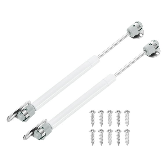 Uxcell 2 Pack Lid Support Hinges, 10 Inch 200N Gas Struts Heavy Duty Gas Spring Soft Close Lid Stay Hinges Lift Support with l Mounts for Tool Box Cabinet, White