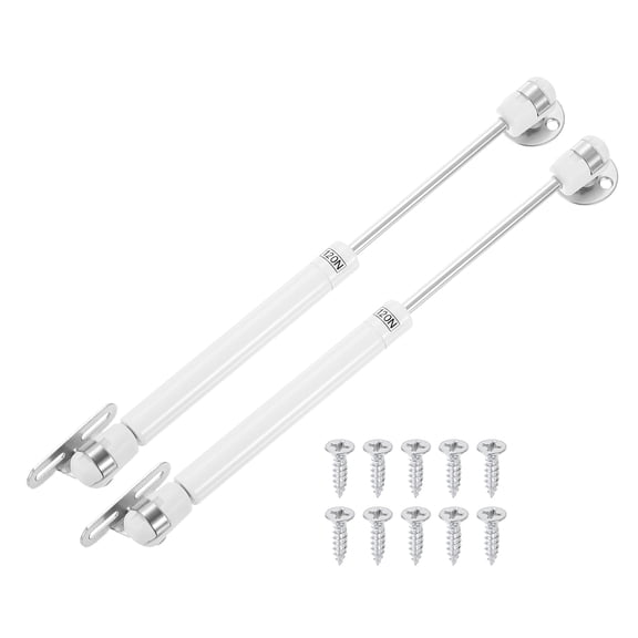 Uxcell 2 Pack Lid Support Hinges, 120N Gas Struts Soft Close Folding Lid Stay Hinges Automatic Slow Lowering Pneumatic Lid Buffer for Cabinet Closet Wardrobe, White