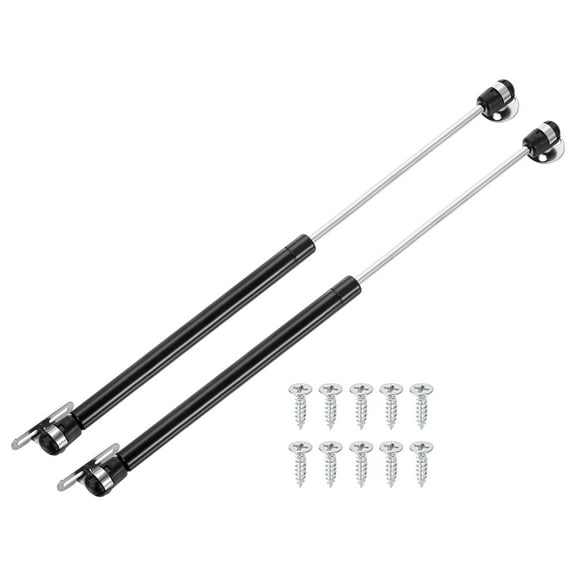 Uxcell 2 Pack Lid Support Hinges, 14 Inch 245N Gas Struts Heavy Duty Gas Spring Soft Close Lid Stay Hinges Lift Support with l Mounts for Tool Box Cabinet, Black