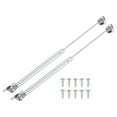 thumbnail image 1 of Uxcell 2 Pack Lid Support Hinges, 14 Inch 245N Gas Struts Heavy Duty Gas Spring Soft Close Lid Stay Hinges Lift Support with l Mounts for Tool Box Cabinet, Silver, 1 of 6