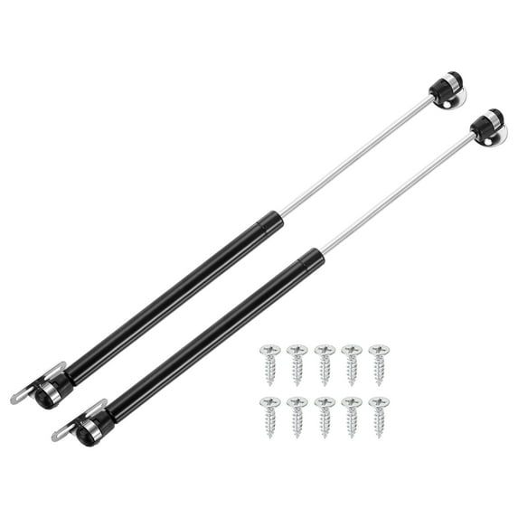 Uxcell 2 Pack Lid Support Hinges, 14 Inch 250N Gas Struts Heavy Duty Gas Spring Soft Close Lid Stay Hinges Lift Support with l Mounts for Tool Box Cabinet, Black