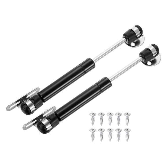 Uxcell 2 Pack Lid Support Hinges,6 Inch 120N Gas Struts Soft Close Folding Lid Stay Hinges Lift Support Slow Lowering Pneumatic Lid Buffer for Cabinet Closet Wardrobe, Black