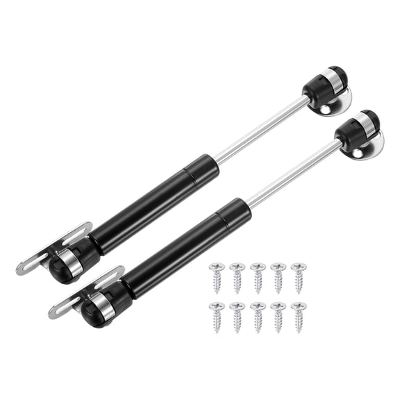 Uxcell 2 Pack Lid Support Hinges,8 Inch 100N Gas Struts Soft Close Folding Lid Stay Hinges Lift Support Slow Lowering Pneumatic Lid Buffer for Cabinet Closet Wardrobe, Black