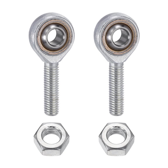 Uxcell 2 Pack M10 Ball Head Joint Rod End Bearing, M10x1.5 Left Hand Thread, Chrome Steel Self Lubricating Angle Ball Joint Socket End Fitting for Hinged Door, Automotive