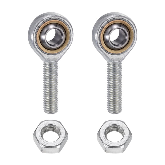 Uxcell 2 Pack M10 Ball Head Joint Rod End Bearing, M10x1.5 Right Hand Thread, Chrome Steel Self Lubricating Angle Ball Joint Socket End Fitting for Hinged Door, Automotive