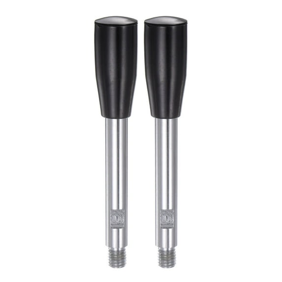 Uxcell 2 Pack M10 Thread 125mm Length Crank Grip Lathe Revolving Clamping Handles Chrome Plated