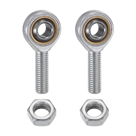 Uxcell 2 Pack M12 Ball Head Joint Rod End Bearing, M12x1.75 Right Hand Thread, Chrome Steel Self Lubricating Angle Ball Joint Socket End Fitting for Hinged Door, Automotive