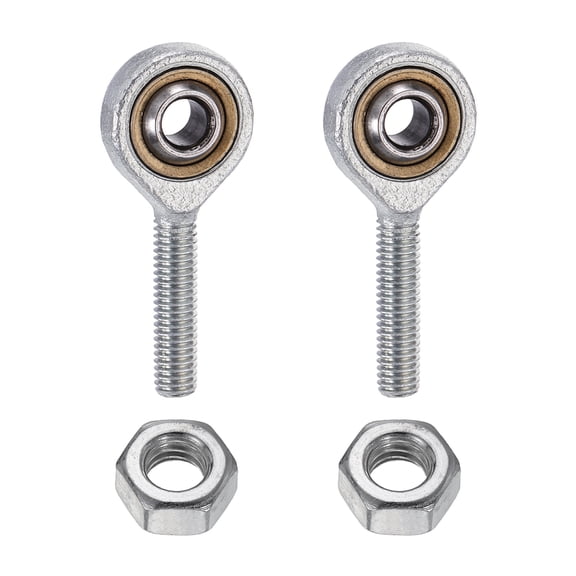Uxcell 2 Pack M6 Ball Head Joint Rod End Bearing, M6x1.0 Right Hand Thread, Chrome Steel Self Lubricating Angle Ball Joint Socket End Fitting for Hinged Door, Automotive