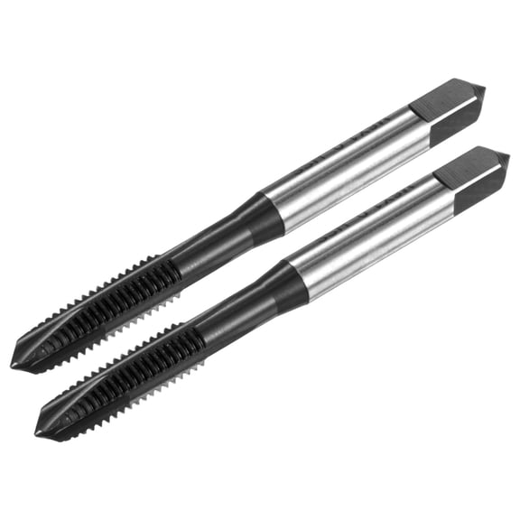 Uxcell 2-Pack M6x1.0mm Metric Thread Tap, HSS TiCN-Coated Straight Flute Right Hand Thread Screw Tapping Tool