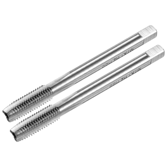 Uxcell 2-Pack M7x1mm Metric Thread Tap, High Speed Steel 71mm Length Straight Flute Right Hand Thread Screw Tapping Tool
