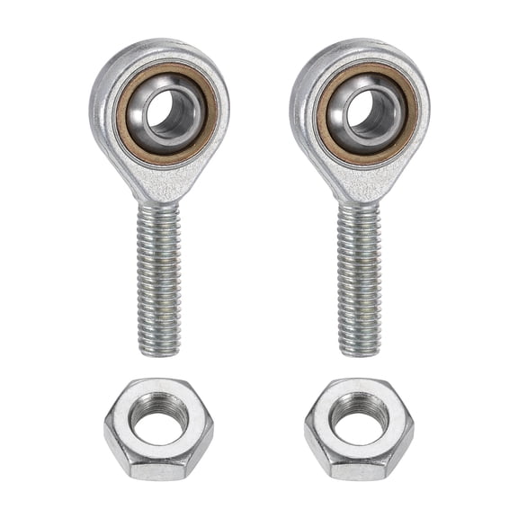 Uxcell 2 Pack M8 Ball Head Joint Rod End Bearing, M8x1.25 Left Hand Thread, Chrome Steel Self Lubricating Angle Ball Joint Socket End Fitting for Hinged Door, Automotive