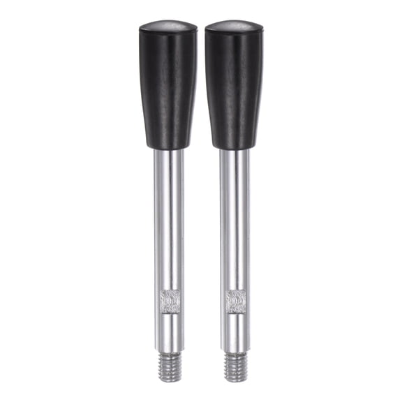Uxcell 2 Pack M8 Thread 116mm Length Crank Grip Lathe Revolving Clamping Handles Chrome Plated
