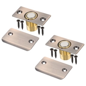 Uxcell 2 Pack Magnet Door Catch, Adjustable Magnetic Closet Ball Door Catch with Screws, Stainless Steel Latch Replacement for Top of Doors, Invisible Cabinet, Closet, Bedroom, (Copper)