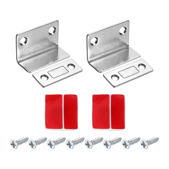Uxcell 2 Pack Magnetic Door Catch Ultra Thin Cabinet Magnets Drawer Magnet Catch for Sliding Door Closure Silver Tone