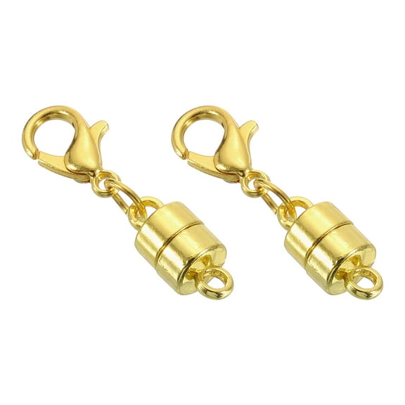 Uxcell 2 Pack Magnetic Necklace Clasps and Closures, 1" x 0.2" Gold and Silver Plated Jewelry Clasps Converters Magnetic Clasp Converter Jewelry Findings for DIY Jewelry Making, Gold