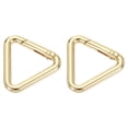 thumbnail image 1 of Uxcell 2 Pack Metal Triangle Ring Buckle, 1"(25mm) Spring Snap Clip Hook Jump Rings Alloy Trigger Keychain for Purses Handbag Strap Clasp, Gold, 1 of 6