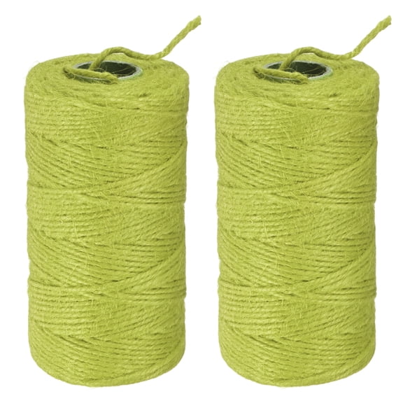 Uxcell 2-Pack Natural Jute Twine String, 2mm x 328ft/100m Long Garden Twine String for Crafts/Gardening Plants [Light Green]