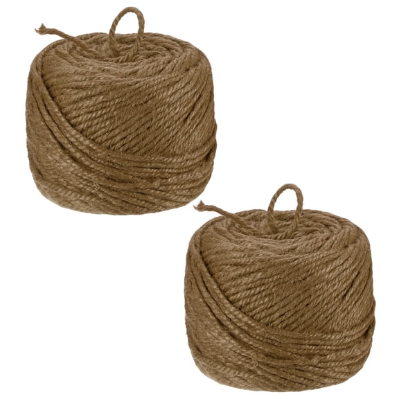 Uxcell 2-Pack Natural Jute Twine String, 3mm x 328ft/100m Long Garden Twine Balls for Crafts/Gardening Plants [Dark Brown]