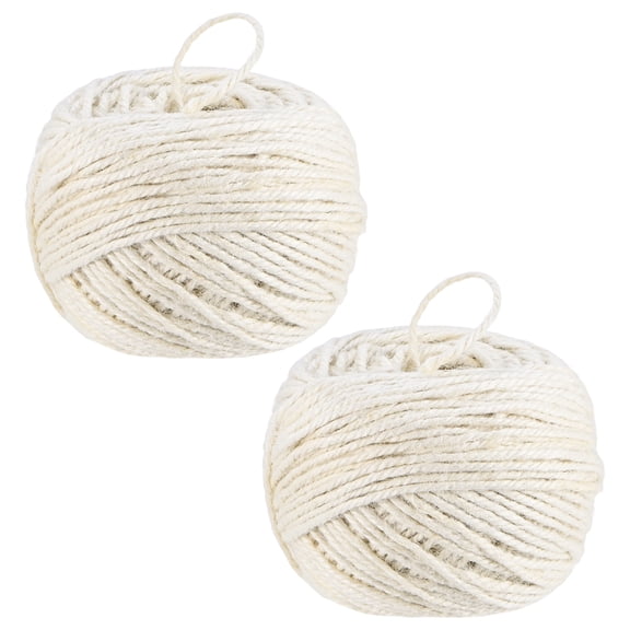 Uxcell 2-Pack Natural Jute Twine String, 3mm x 328ft/100m Long Garden Twine Balls for Crafts/Gardening Plants [White]