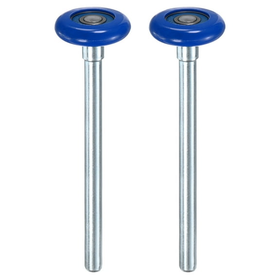 Uxcell 2-Pack Nylon Garage Door Rollers, 1.8" Garage Door Wheels 7" Stem, 6200zz for Garage Doors/Flap Doors, Blue