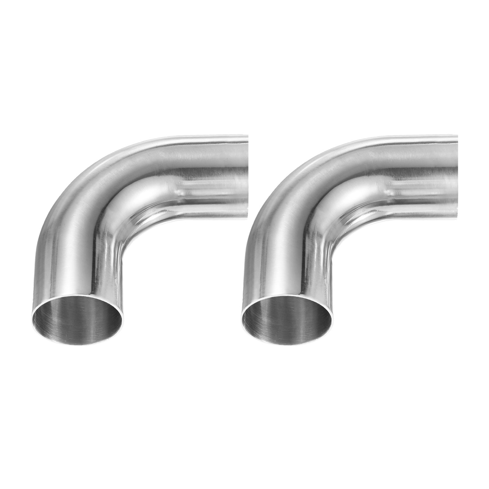4-Pack 3 Inch 90 Degree Exhaust Pipe Elbows - Heavy Duty Polished Steel