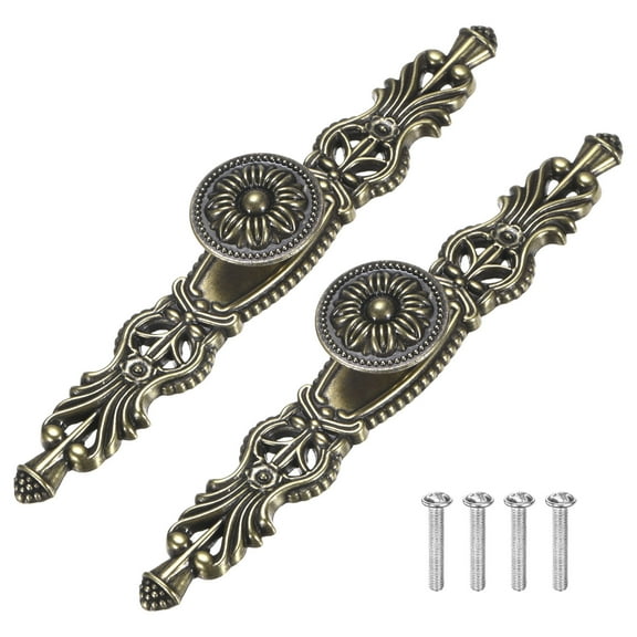 Uxcell 2-Pack Oil Rubbed Bronze Cabinet Knobs, 6.5" Long Rustic Zinc Alloy Bronze Knobs Handles [Bronze]