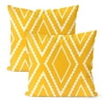 thumbnail image 1 of Uxcell 2-Pack Outdoor Waterproof Throw Pillow Cover, 17x17 Inch Linen Boho Geometric Decorative Cushion Cover [Yellow White Stripe], 1 of 7