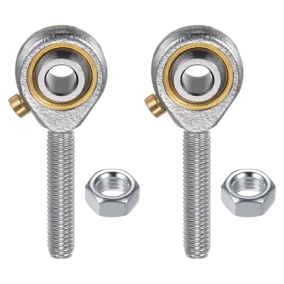 Uxcell 2-Pack POS5 Rod End Bearing, M5*0.8 Right Thread Male Thread Steel Joint Rod Ends W Jam Nuts