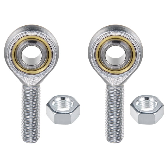 Uxcell 2-Pack POSA10 Rod End Bearing, M10*1.5 Left Thread Male Thread Steel Joint Rod Ends W Jam Nuts