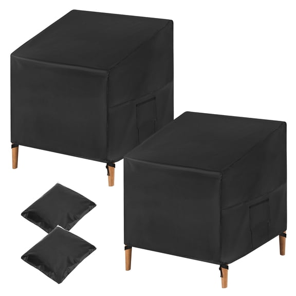 Uxcell 2-Pack Patio Chair Covers 37"Lx39"Wx38"H, Outdoor Furniture Covers Waterproof Stackable Oxford Chair Protectors for Swivel Lounge/Lawn Furniture/Wicker Garden/Dining [Black]