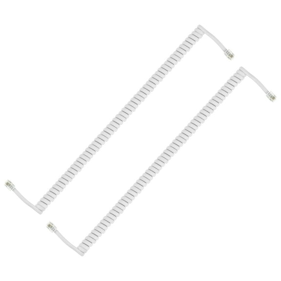 Uxcell 2 Pack Phone Cord for Landline, 9.8 Feet(Coiled 1.6 Feet) RJ9/RJ10 4P4C Landline Handset Cord Universal Telephone Phone Cable for Telephone Handset Accessory, White