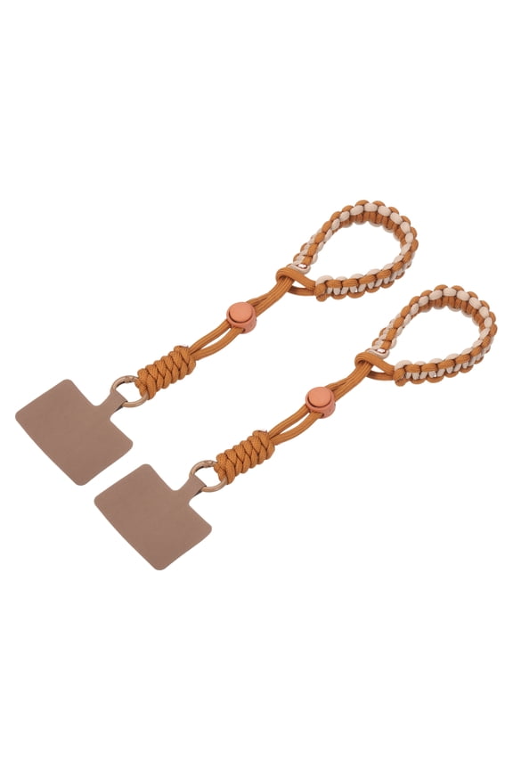 2 Pack Phone Wrist Strap, Nylon Rope Phone Keychain with Tether Tab, Adjustable Keychain Lanyard for Mobile Phone, Women, Man, (Dark Orange)