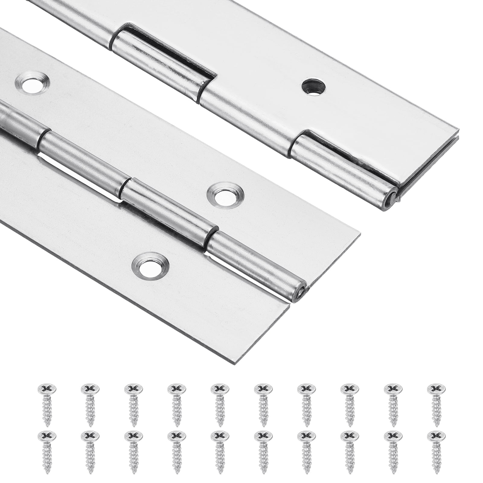 2 Pack 12 Inch Stainless Steel Piano Hinges With Screws - Heavy Duty For Cabinets, Toolboxes, DIY