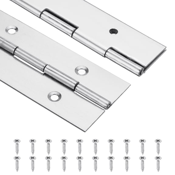 Uxcell 2 Pack Piano Hinge, 12"x2" Stainless Steel Continuous & Piano Hinges, Silver