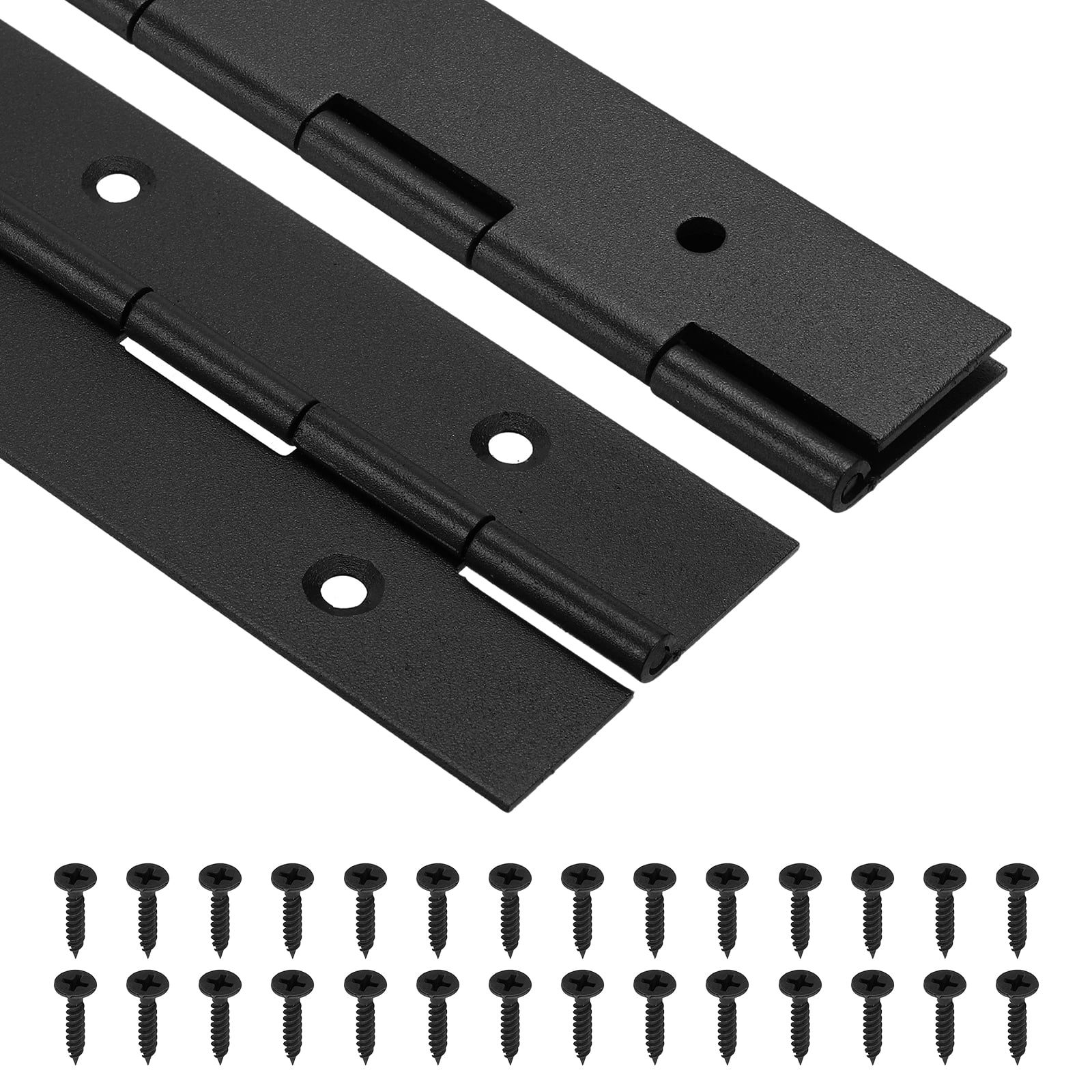 16 Pack 8 Inch Heavy Duty Piano Hinges - Black Metal Continuous Hinge, 0.04" Thick For Cabinets & Doors
