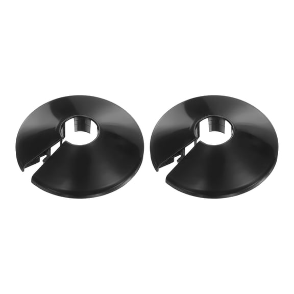Uxcell 2 Pack Pipe Flange Cover Fit 15mm (0.59")Tube OD - Plastic Radiator Escutcheon Plate Round Wall Split Flange for Kitchen, Bathroom, Toilet Wall Pipe Tube Decoration, Black