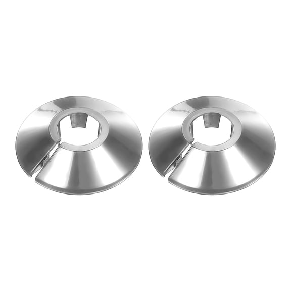 Uxcell 2 Pack Pipe Flange Cover Fit 22mm (0.87")Tube OD - Plastic Radiator Escutcheon Plate Round Wall Split Flange for Kitchen, Bathroom, Toilet Wall Pipe Tube Decoration, Silver