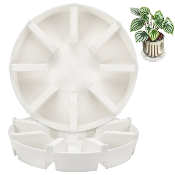 Uxcell 2-Pack Plant Saucer, 5.71 Inch/14.5 cm Plastic Plant Trays Thicker for Pots/Indoor/Outdoor [White]