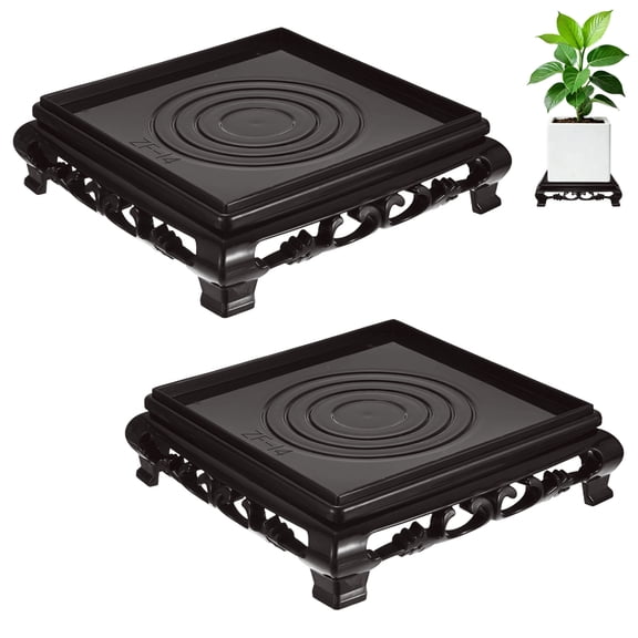 Uxcell 2-Pack Plant Stand for Inside Pots, 14 cm/5.51 Inch Plant Riser for Vase/Fishbowl/Flower Pot/Lamp [Dark Brown]