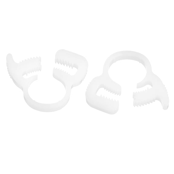 Uxcell 2 Pack Plastic 7.6-8.5 mm Adjustable Double Snap Grip Hose Clamps, White