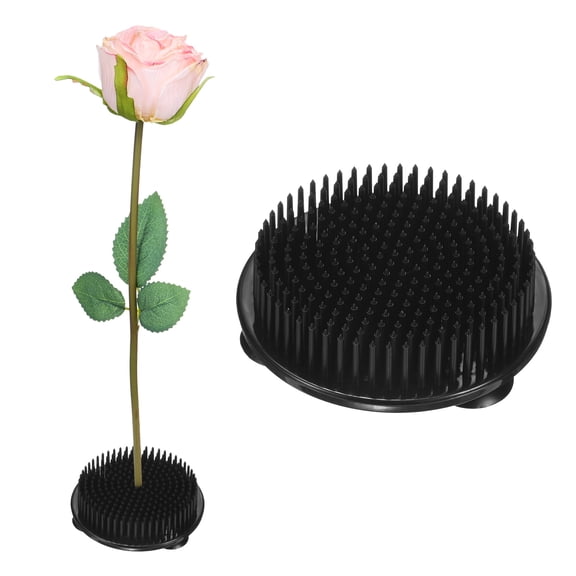 Uxcell 2 Pcs Flower Frog 2.76" Round Plastic 1.25cm Flower Pins Floral Frog Black