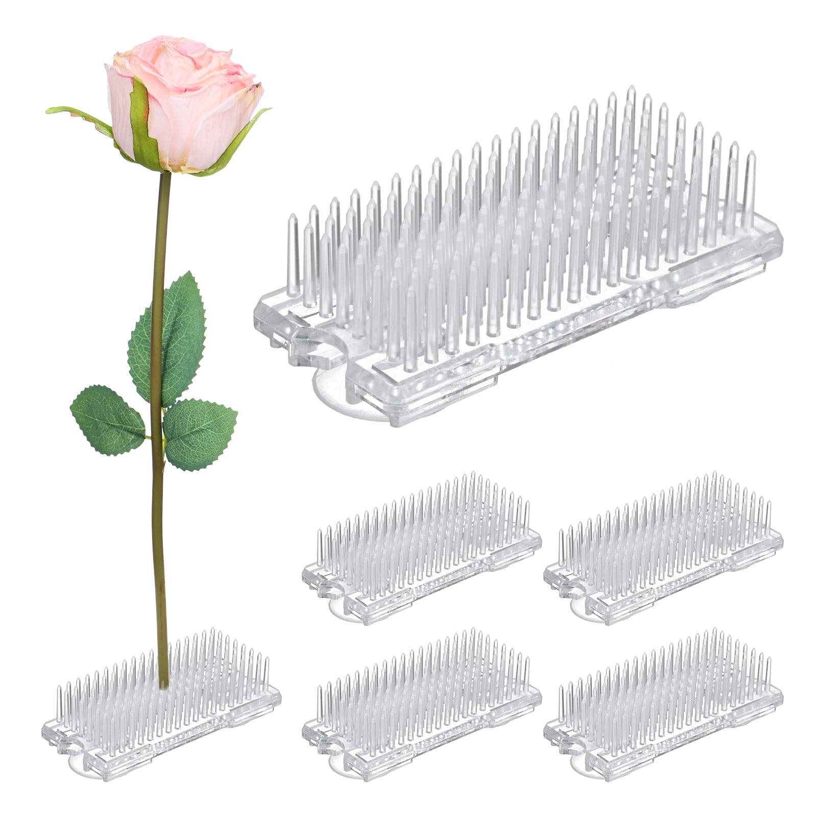 Uxcell 6 Pcs Flower Frog 2.76" x 1.18" Rectangular Plastic Flower Pins Floral Frog