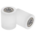 thumbnail image 1 of Uxcell 2 Pack Plastic Roller Wheel with Bearings, ID 3/8" (10mm)  x OD 1-1/4″ (32mm) x Length 1-37/64"(40mm), Guiding Wheel Flat Belt Idler (White), 1 of 5