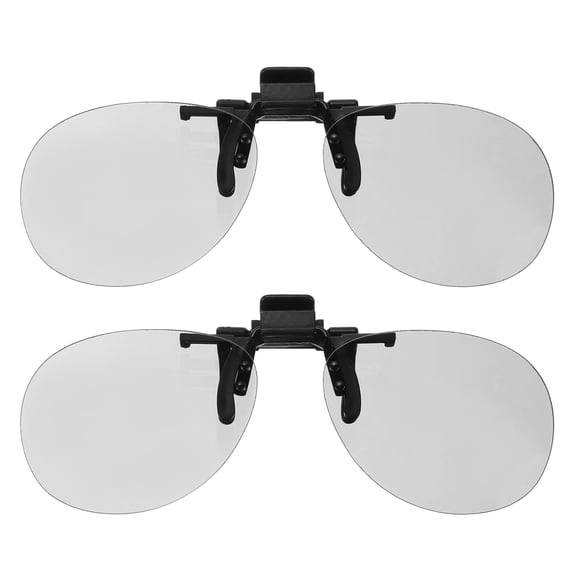 Uxcell 2 Pack Polarized Clip-on 3D Glasses, Passive Circular 3D Viewing Glasses Frames for Anaglyph Movies Theater Games TV Photo Projector