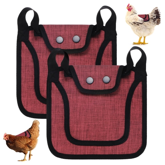 Uxcell 2-Pack Premium Chicken Saddle, Hens Saddle with Adjustable Strap Feather Protector for Hens [Red]