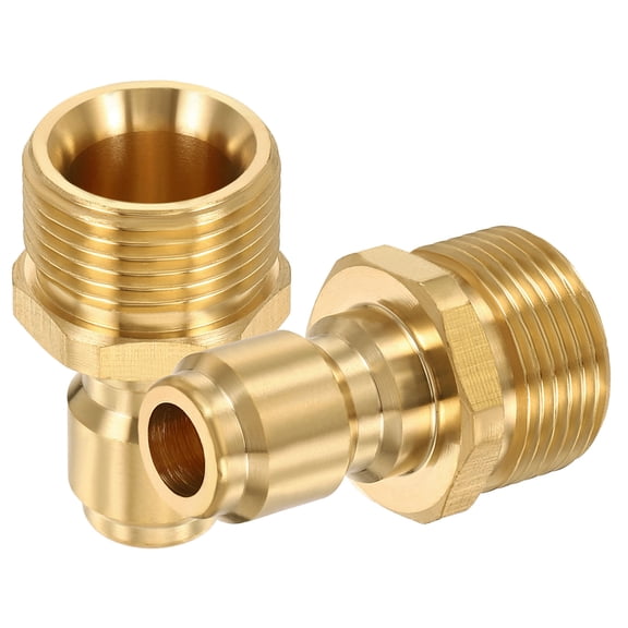Uxcell 2 Pack Pressure Washer Adapter, 3/8" Male Quick Plug to M22 14mm Male Quick Connect Fittings Brass Swivel Adapter for Pressure Power Washers Hose