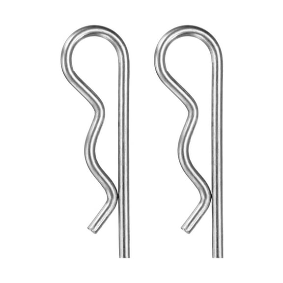 Uxcell 2-Pack R-Shaped Cotter Pin, M5x100mm Stainless Steel Hairpin Hardware Spring R Clips Heavy Retainer Pins