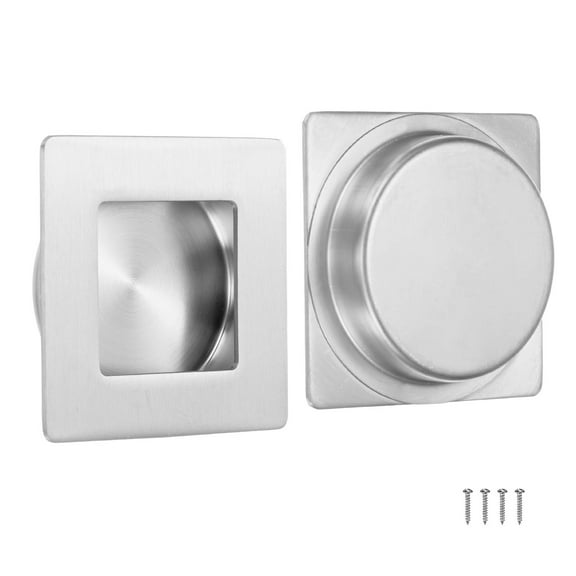 Uxcell 2-Pack Recessed Finger Pulls, 2.75 Inch 304 Stainless Steel Sliding Closet Door Handles [Silver]